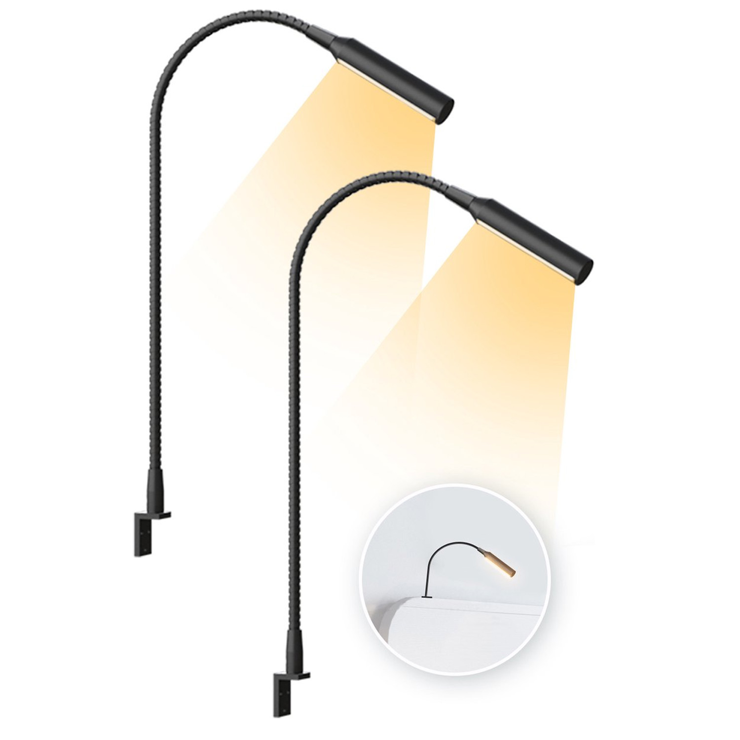 Light Switch - قطعتان من مصابيح القراءة بتقنية LED