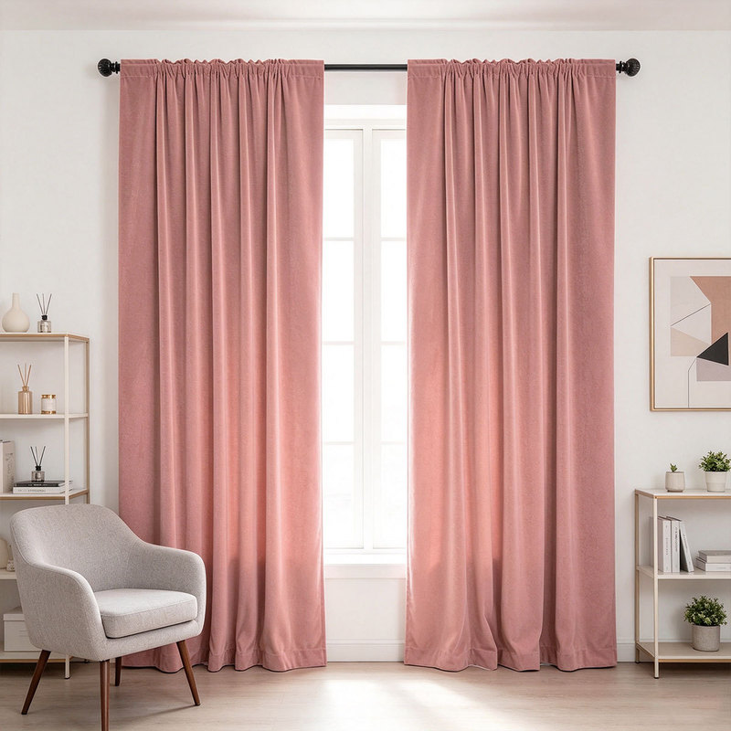 قطعتان من ستائر مخملية سادة بت - مراجعة Curtain Rods وسعره
