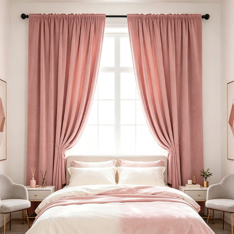 قطعتان من ستائر مخملية سادة بت - مراجعة Curtain Rods وسعره