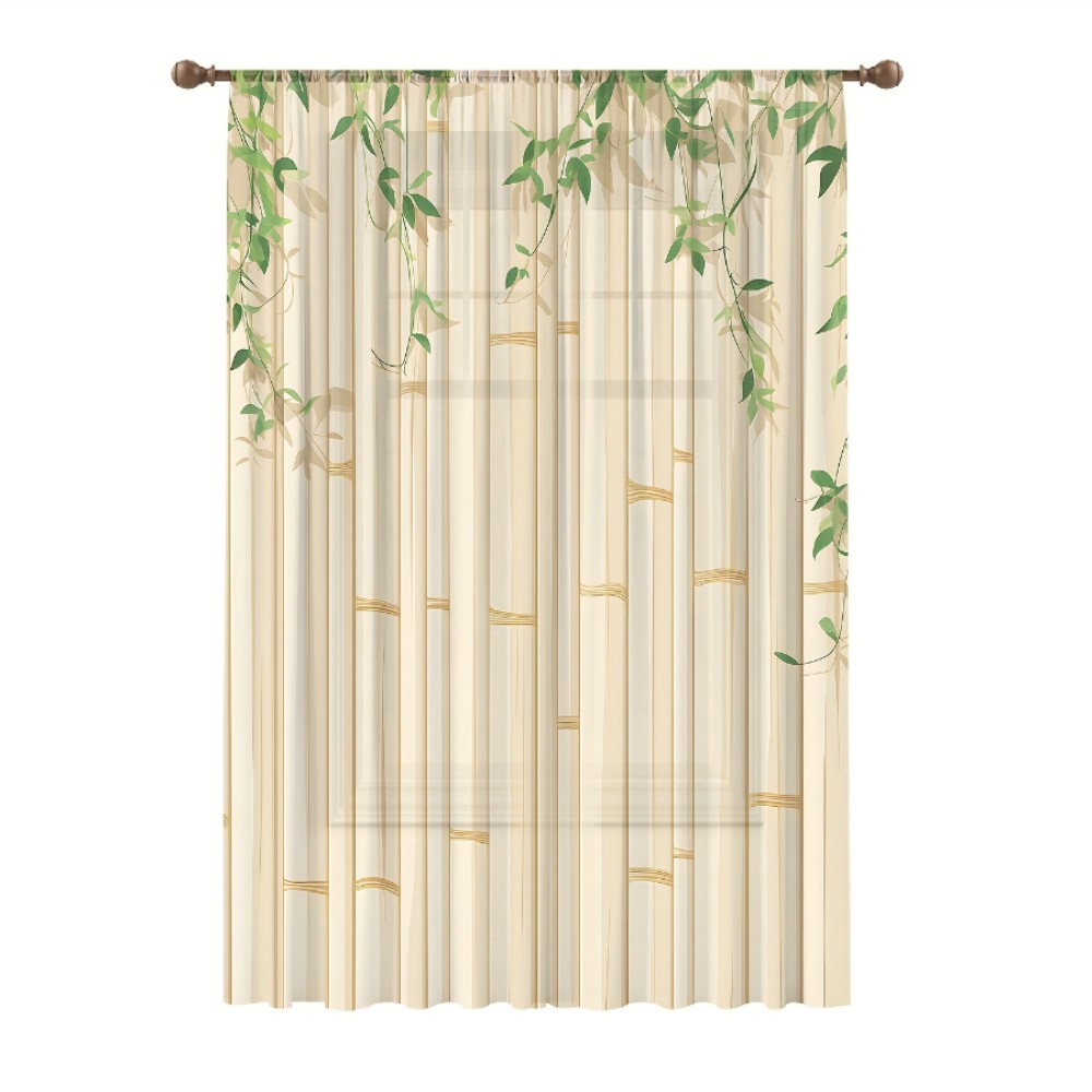 ستارة شفافة بطبعة أوراق الخيزر - مراجعة Curtain Rods وسعره